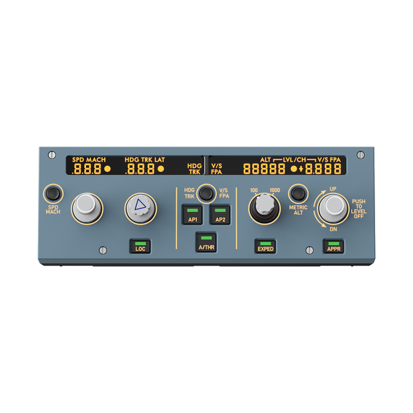 MOZA MA3F Electronic Flight Control Modul 1:1 Airbus-A320-FCU, originalgetreue Bedienelemente, authentische Segmentanzeigen, erweiterbar mit EFIS-Modu