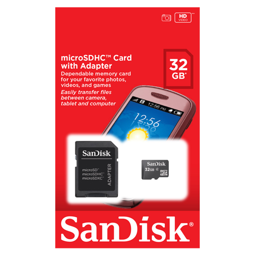 SanDisk 32GB microSD Speicherkarte [+SD Adapter, Class 4] Speicherkarten Produkt Bild 3