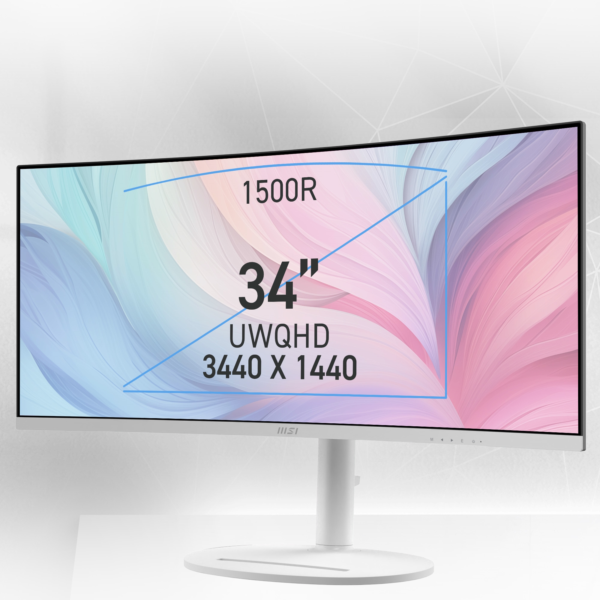 MSI MD342CQPWDE Office Monitor - Curved Panel, 120Hz B-Ware Power Delivery 98Watt, Höhenverstellbar Displays Produkt Bild 3