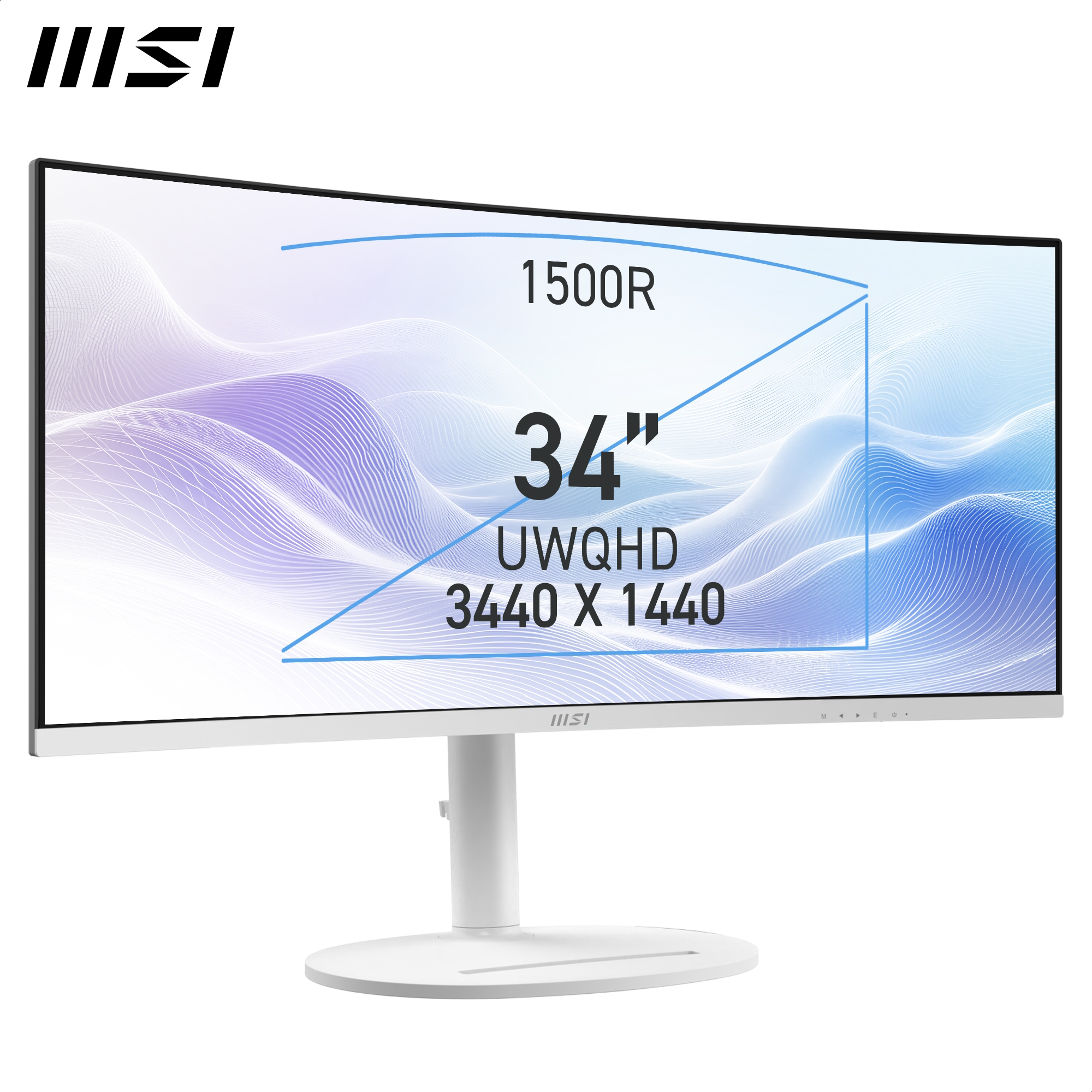 MSI MD342CQPWDE Office Monitor - Curved Panel, 120Hz B-Ware Power Delivery 98Watt, Höhenverstellbar Displays Produkt Bild 2