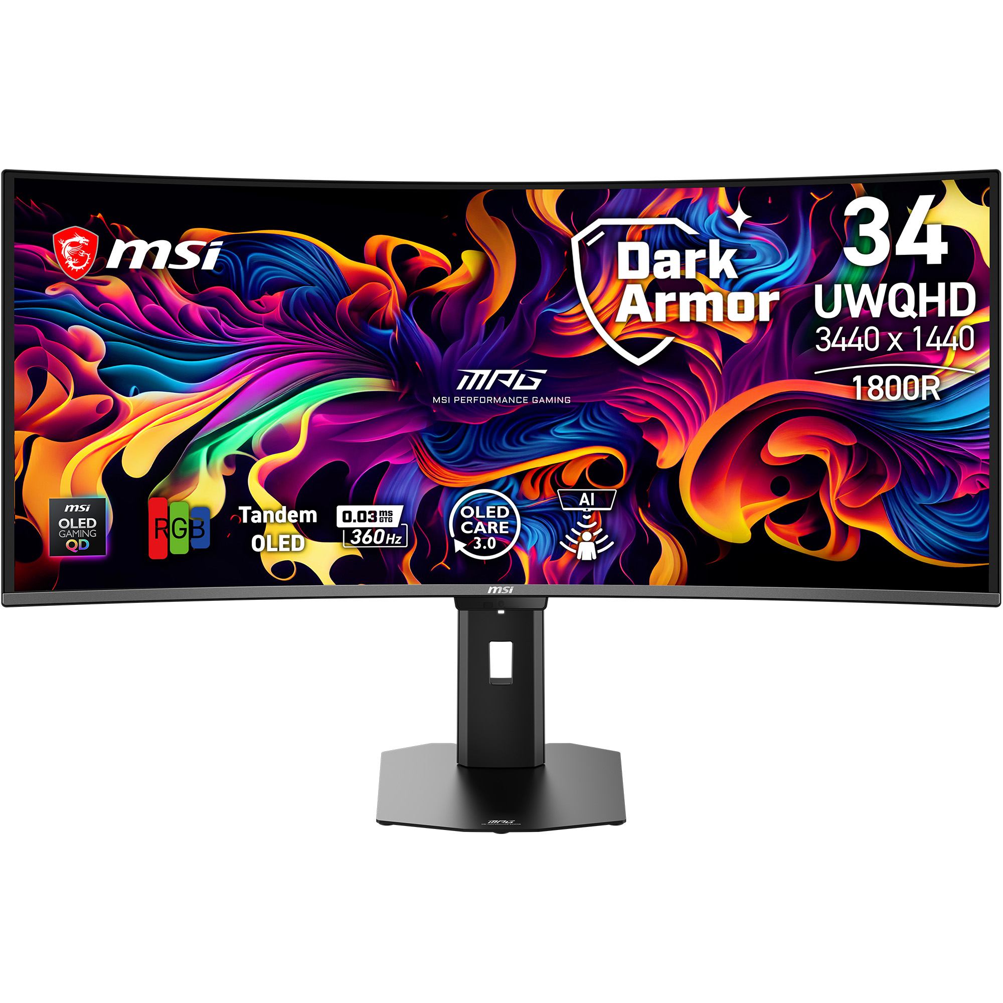MSI MPG 341CQRDE QD-OLED X36 Gaming Monitor - 360Hz, 0,03ms GtG
