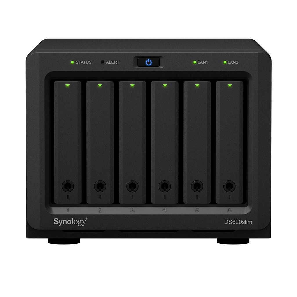 Synology DiskStation DS620slim 6-Bay NAS [2,5" SATA HDD/SSD, 2x Gigabit LAN, 2x USB 3.0, 2GB RAM]