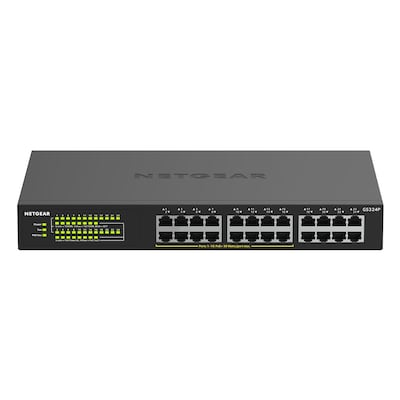NETGEAR GS324P Unmanaged Gigabit Ethernet (10/100/1000) Power over Ethernet (PoE) 1U Schwarz