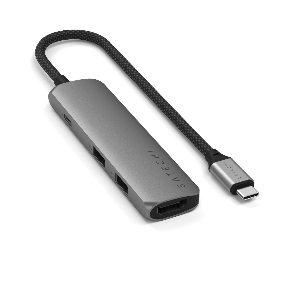 Thumbnail - Satechi USB-C 4-in-1 Slim Multiport Adapter 4K Space Grey