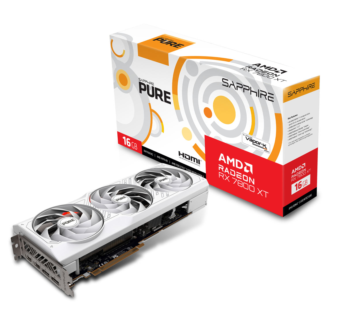 SAPPHIRE PURE AMD RADEON RX 7800 XT GAMING B-Ware - 16GB GDDR6, HDMI, 3x DP