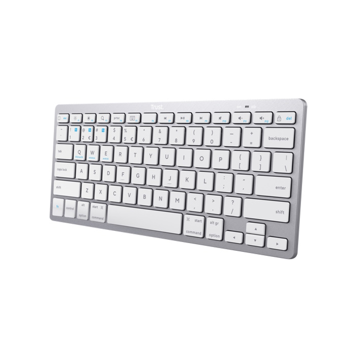 TRUST Kabellose Bluetooth Tastatur, Deutsches QWERTZ-Layout Leiser Tastenanschlag, Integrierte Multimedia- und Funktions...
