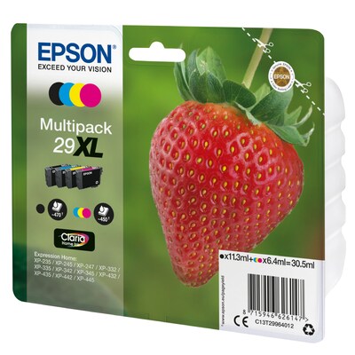 Epson 29XL Tintenpatronen 4er-Pack 4x Farben Claria Home Ink „Für Kompatibilität, siehe Artikel-Beschreibung | 4x Tintenpatronen: Schwarz, Magenta, Ge