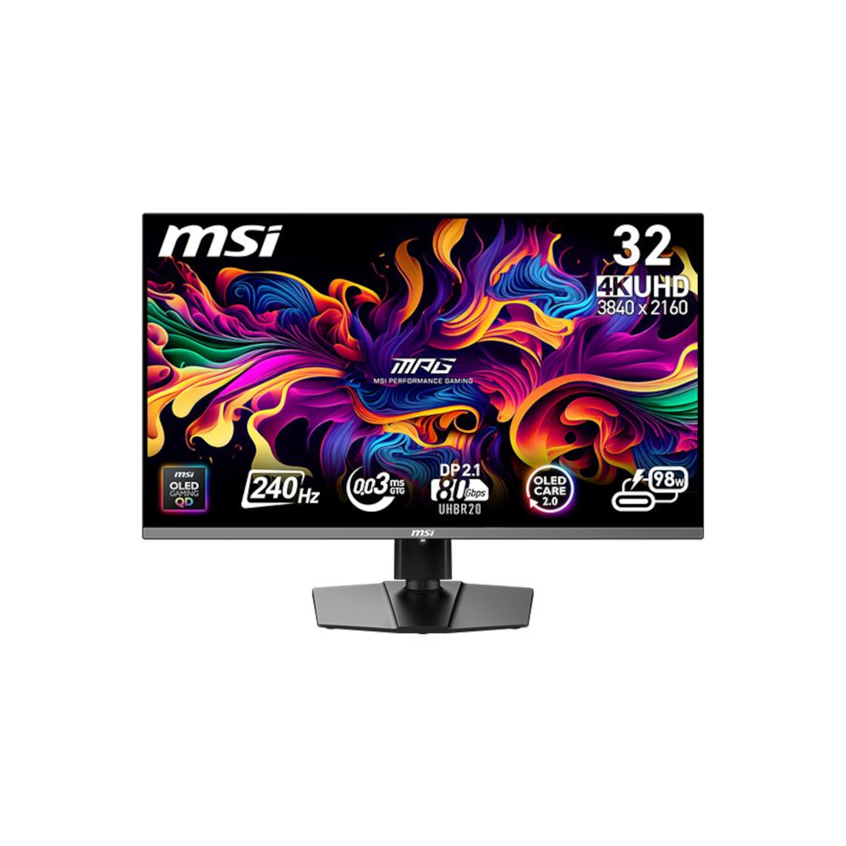 MSI MPG 322URXDE QD-OLED Gaming Monitor - 4K UHD, 240Hz, B-Ware MSI OLED Care 2.0, HDMI 2.1-48Gbps Bandbreite, 4K 120Hz-...