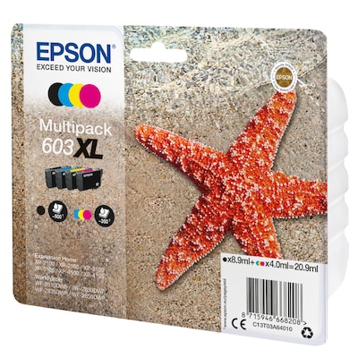 Epson 603XL Tintenpatronen 4er-Pack 4x Farben Für Kompatibilität, siehe Artikel-Beschreibung | 4x Tintenpatronen: Schwarz, Magenta, Gelb & Cyan