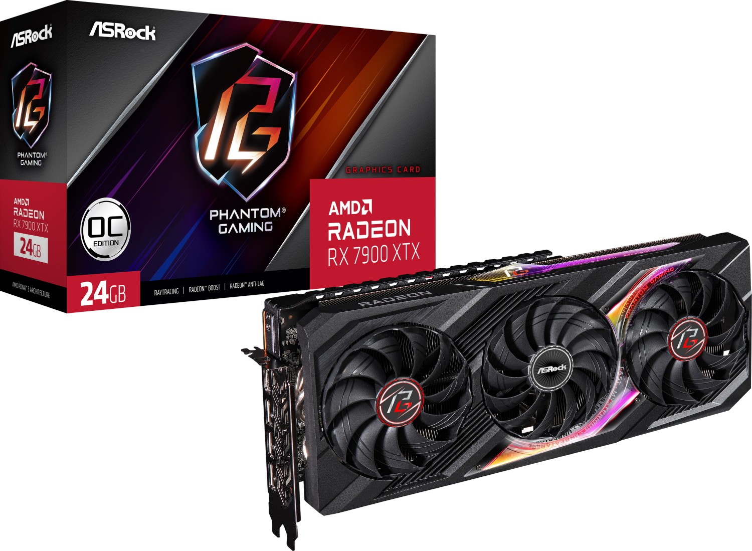 ASRock Radeon RX 7900 XTX Phantom Gaming OC Grafikkarte B-Ware - 24GB GDDR6, HDMI, 3x DP, HDMI
