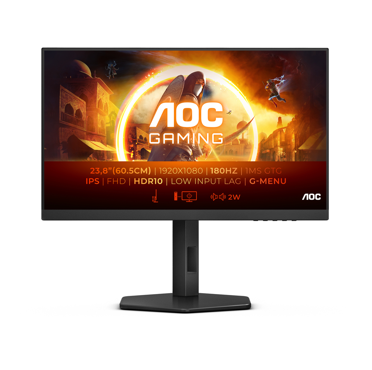 AOC Gaming 24G4X B-Ware 24 Zoll FHD Monitor, 180 Hz, 1 ms, FreeSync Prem., G-Sync comp., HDR10 (1920x1080, HDMI, Display...