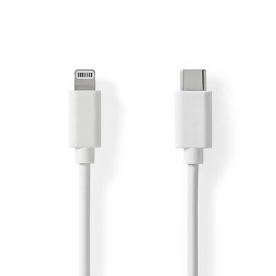Nedis Lightning Kabel- USB 2.0 | Apple Lightning 8-Pin | USB-C™ Stecker | 480 Mbps | Vernickelt | 1.00 m | Rund | PVC | ...