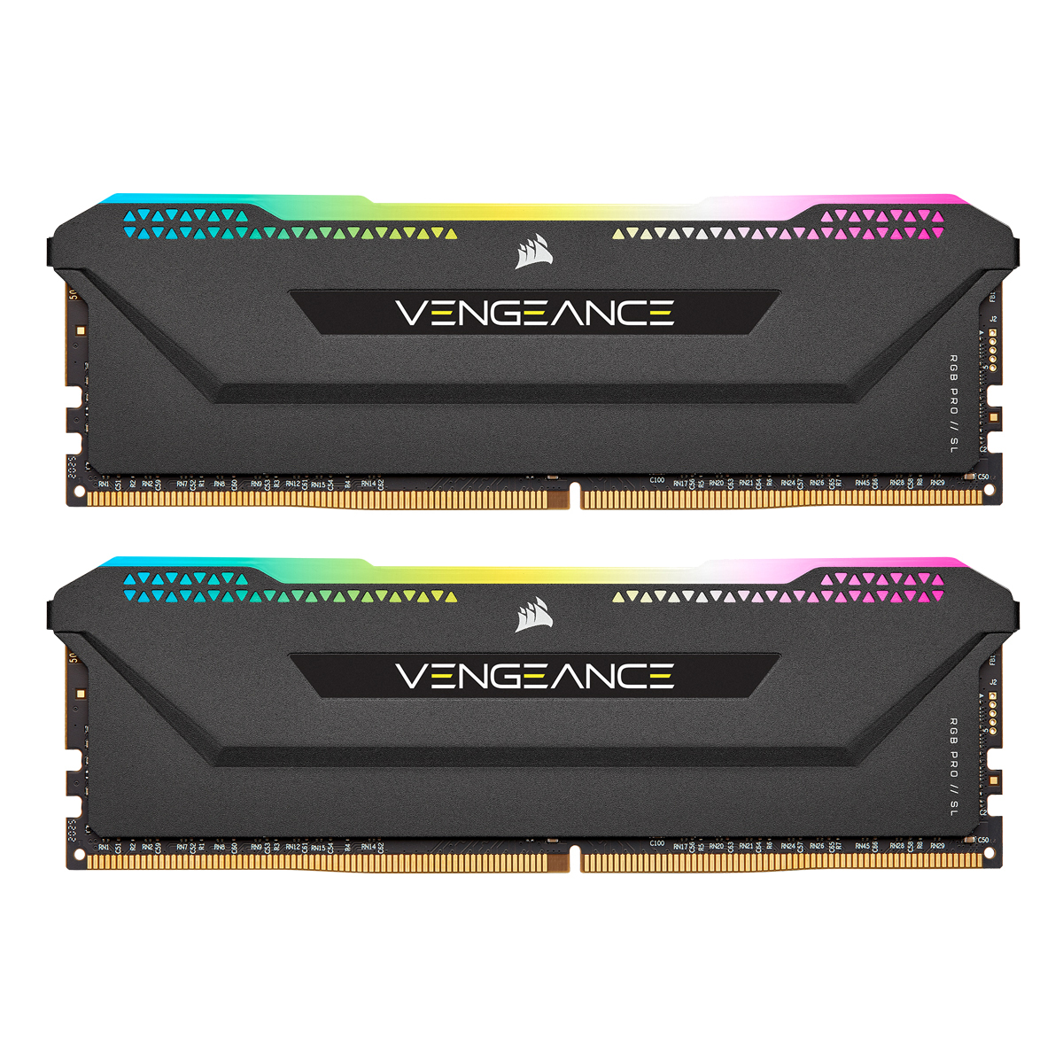 Thumbnail - Corsair Vengeance RGB Pro SL Schwarz 16GB Kit (2x8GB) DDR4-3600 CL18 DIMM Arbeitsspeicher, optimiert für AMD