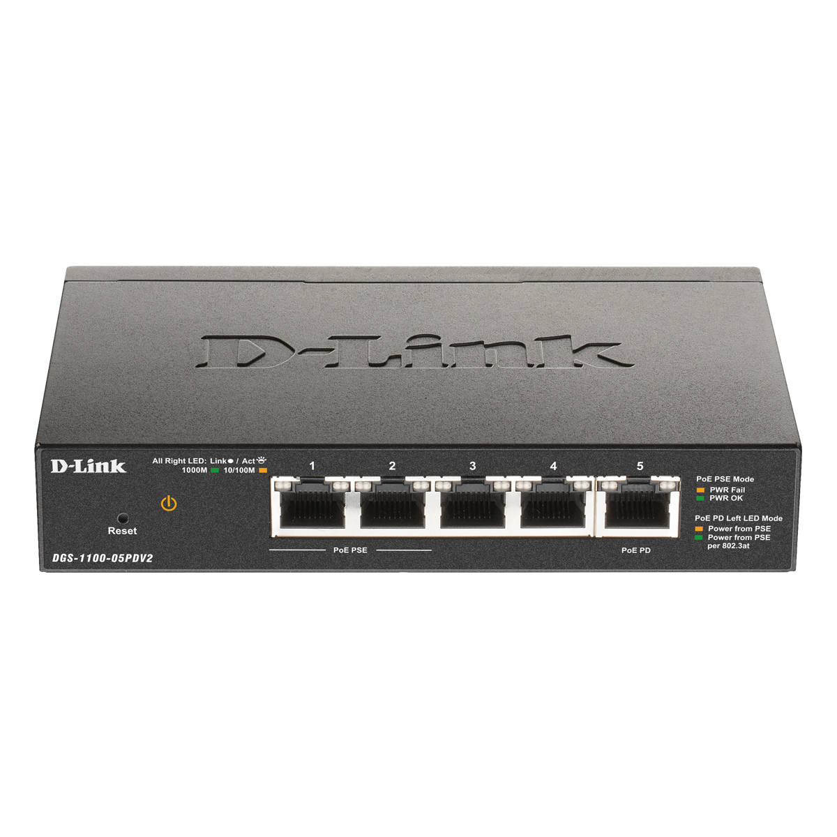 D-Link DGS-1100-05PDV2 Smart Managed Switch B-Ware 5x Gigabit Ethernet (2x PoE, 8W)