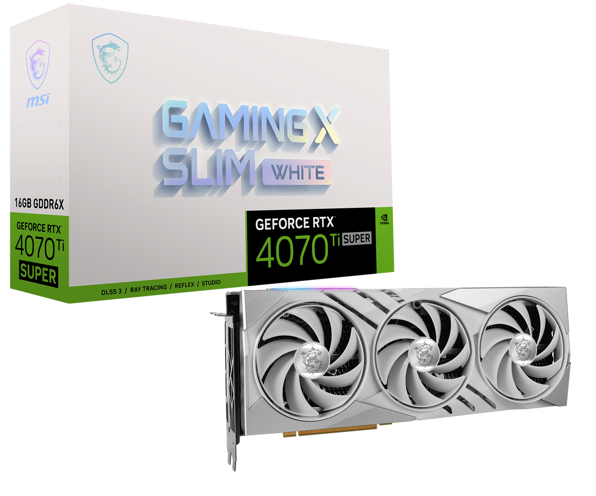 MSI GeForce RTX 4070 Ti Super 16G GAMING X SLIM WHITE - 16GB GDDR6X, 1x HDMI, 3x DP