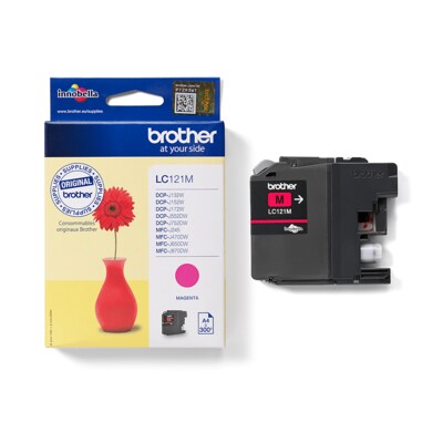 Brother LC-121M Tintenpatrone Magenta für 300 Seiten Kompatibilität: DCP-J132W // DCP-J152W // DCP-J552DW // DCP-J752DW // MFC-J470DW // MFC-J650DW
