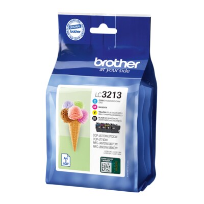 Brother LC-3213 Tintenpatronen 4er-Pack Schwarz, Cyan, Magenta & Gelb | Kompatibilität: DCP-J572DW // DCP-J772DW // DCP-J774DW // MFC-J491DW // MFC-J4