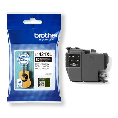 Brother LC-421XLBK Tintenpatrone Schwarz für 500 Seiten Kompatibilität: DCP-J1050DW // DCP-J1140DW // DCP-J1800DW // MFC-J1010DW