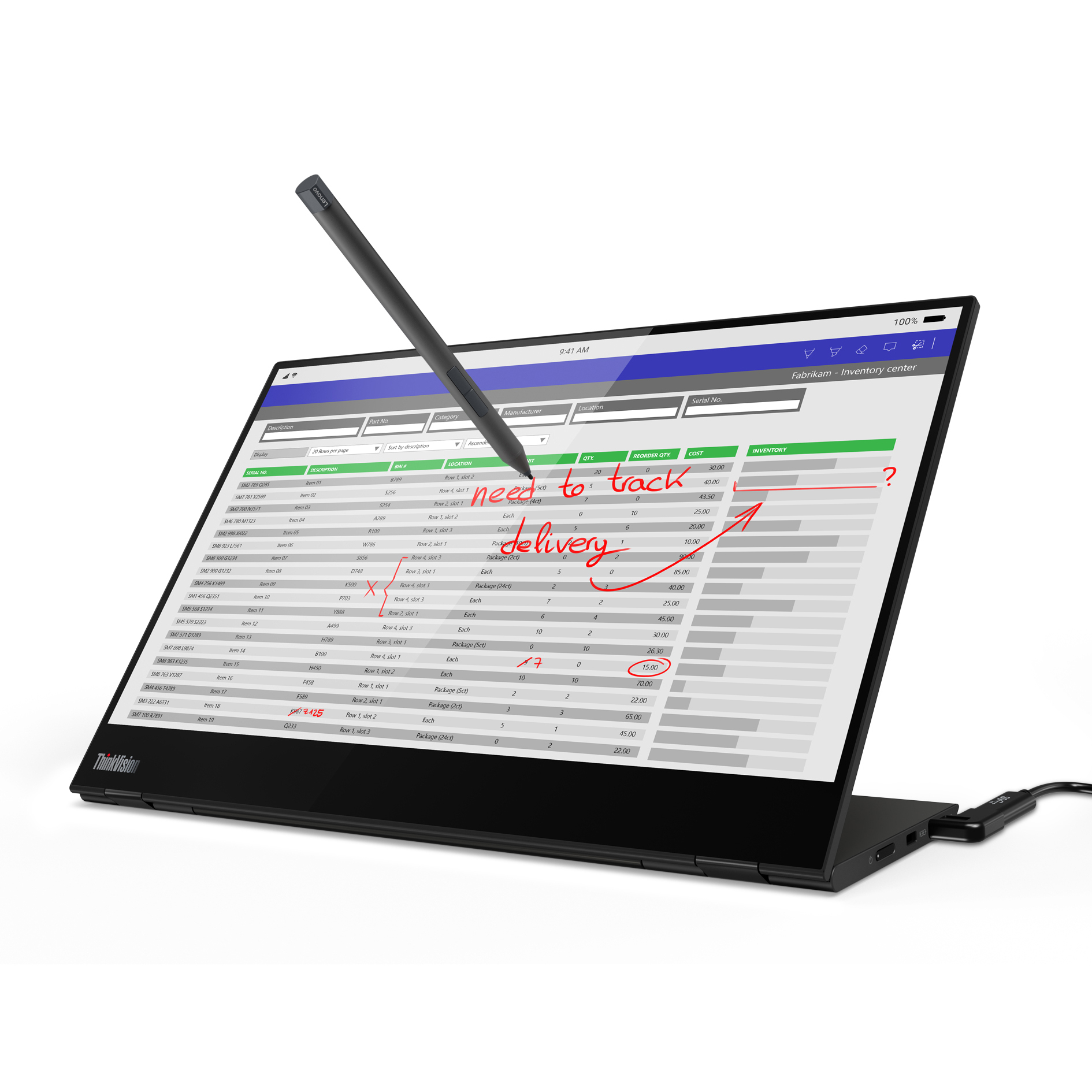 Lenovo ThinkVision M14T Mobiler Monitor - IPS-Panel, Tou B-Ware 