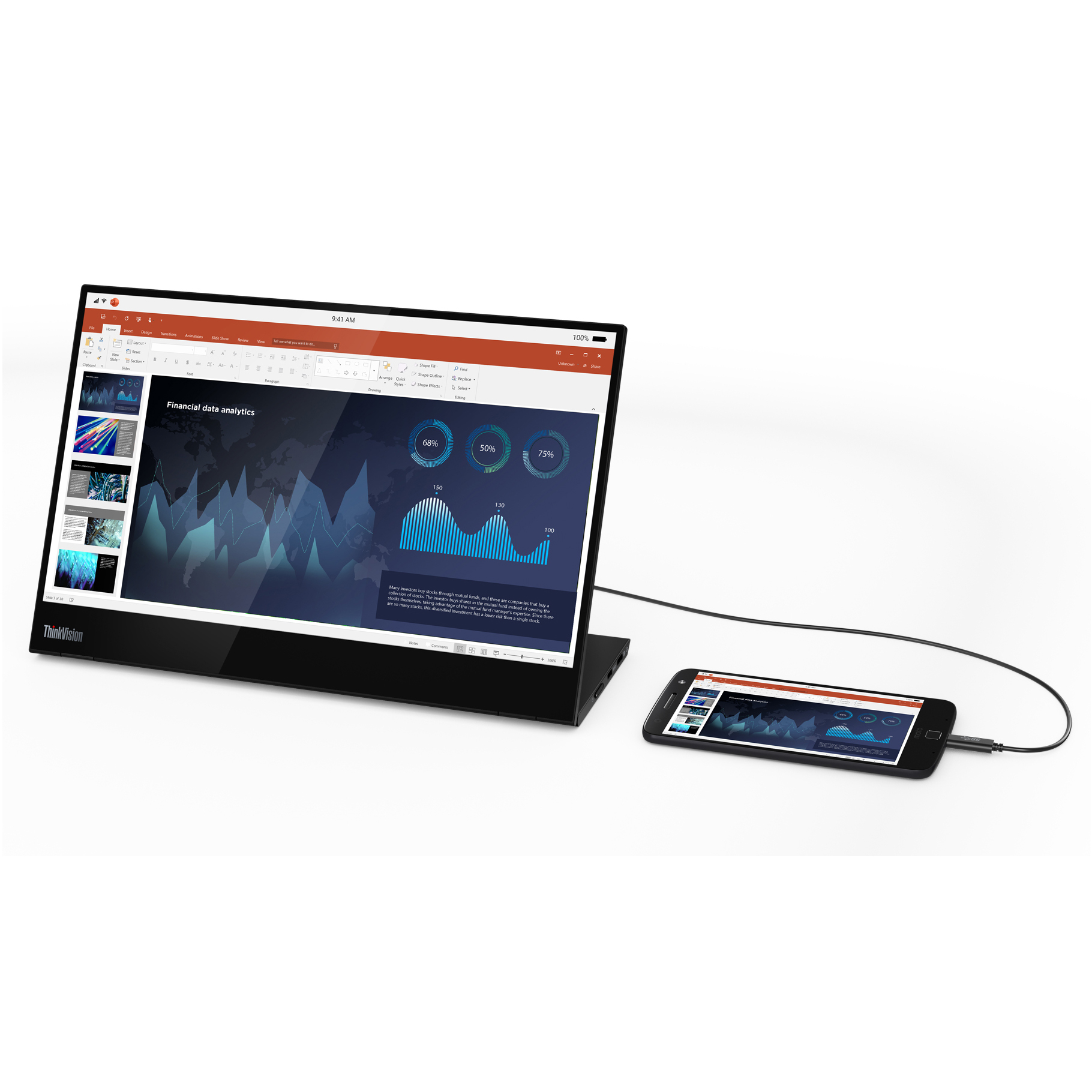 Lenovo ThinkVision M14T Mobiler Monitor - IPS-Panel, Tou B-Ware 