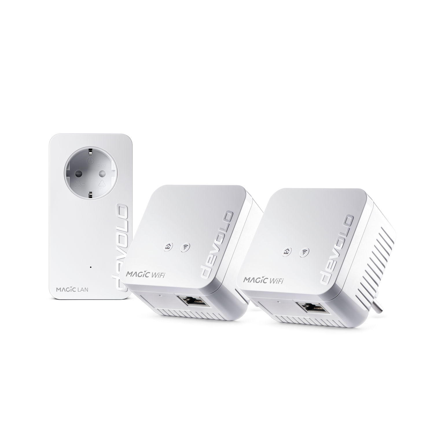 devolo Magic 1 WiFi mini Powerline Multiroom Kit (8570) [kompaktes dreier Set für WLAN und LAN via Stromleitung]