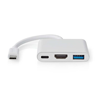 Nedis USB Multi-Port-Adapter USB 3.2 Gen 1 - USB-C™ Stecker, HDMI™ Ausgang, USB-A Buchse, USB-C™ Buchse, 5 Gbps, weiß