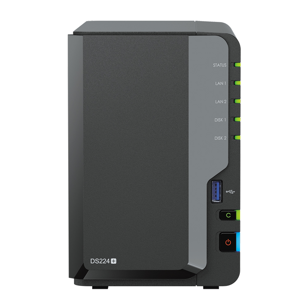 Synology DiskStation DS224+ NAS 2-Bay B-Ware 2,5"/3,5" SATA HDD/SSD, 2x Gigabit LAN, 2x USB 3.0, 2GB RAM
