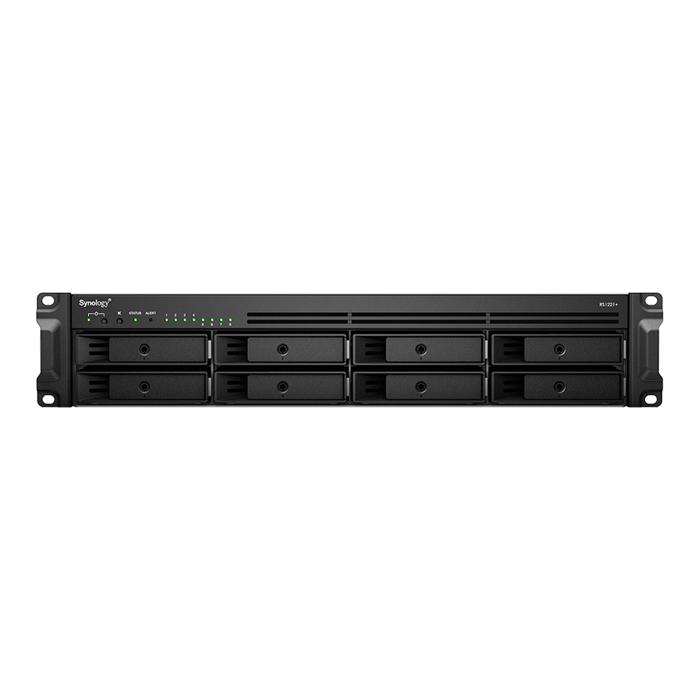 Synology RackStation RS1221RP+ 8-Bay NAS [2,5"/3,5" SATA HDD/SSD, 4x Gigabit LAN, 2x USB 3.0, 4GB RAM]