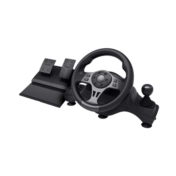 Trust Gaming GXT289 Movi Racing Wheel Rennlenkrad mit Vibrationsfeedback und Pedalen für ein echtes Fahrerlebnis