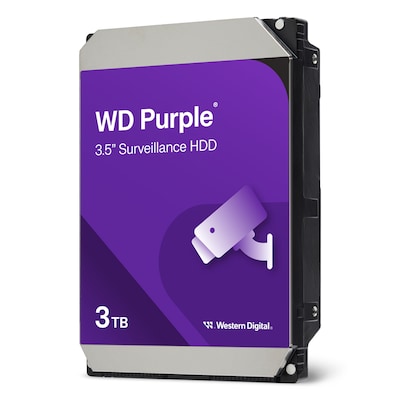 Thumbnail - Western Digital WD Purple 3TB 3.5 Zoll SATA 256MB Interne Surveillance Festplatte (CMR)