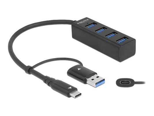 Delock USB-Hub 4 x USB 3.2 Gen 1 + 1 x USB-C 3.2 Gen 1