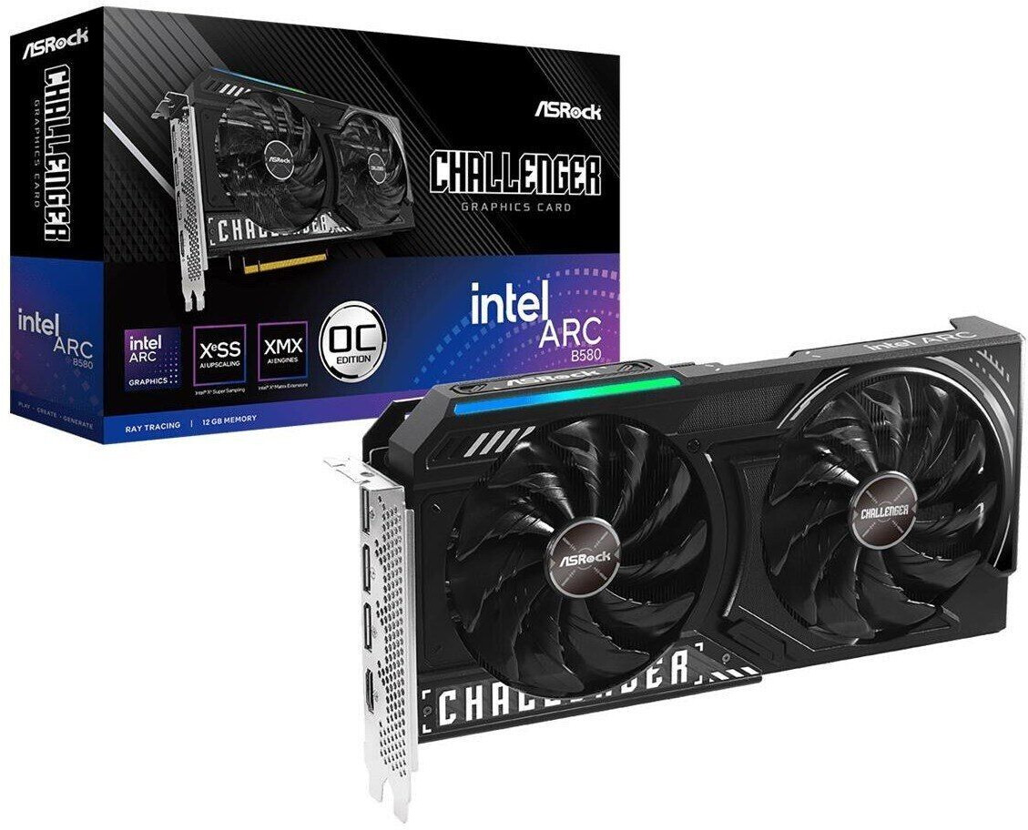 ASRock Arc B580 Challenger 12GB OC Grafikkarte B-Ware - 12GB GDDR6, HDMI, DP, 2x DP
