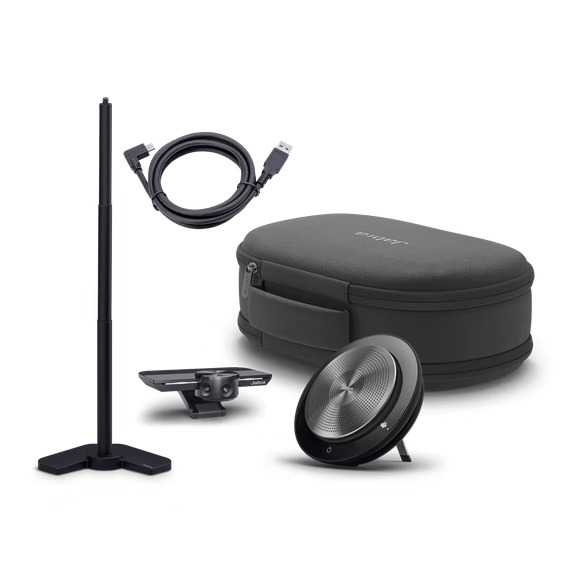 Jabra PanaCast Meet Anywhere+ (Jabra PanaCast, Speak 750 UC, Tischstativ, 1,8 m langes USB-A- auf -C-Kabel, Reiseetui)