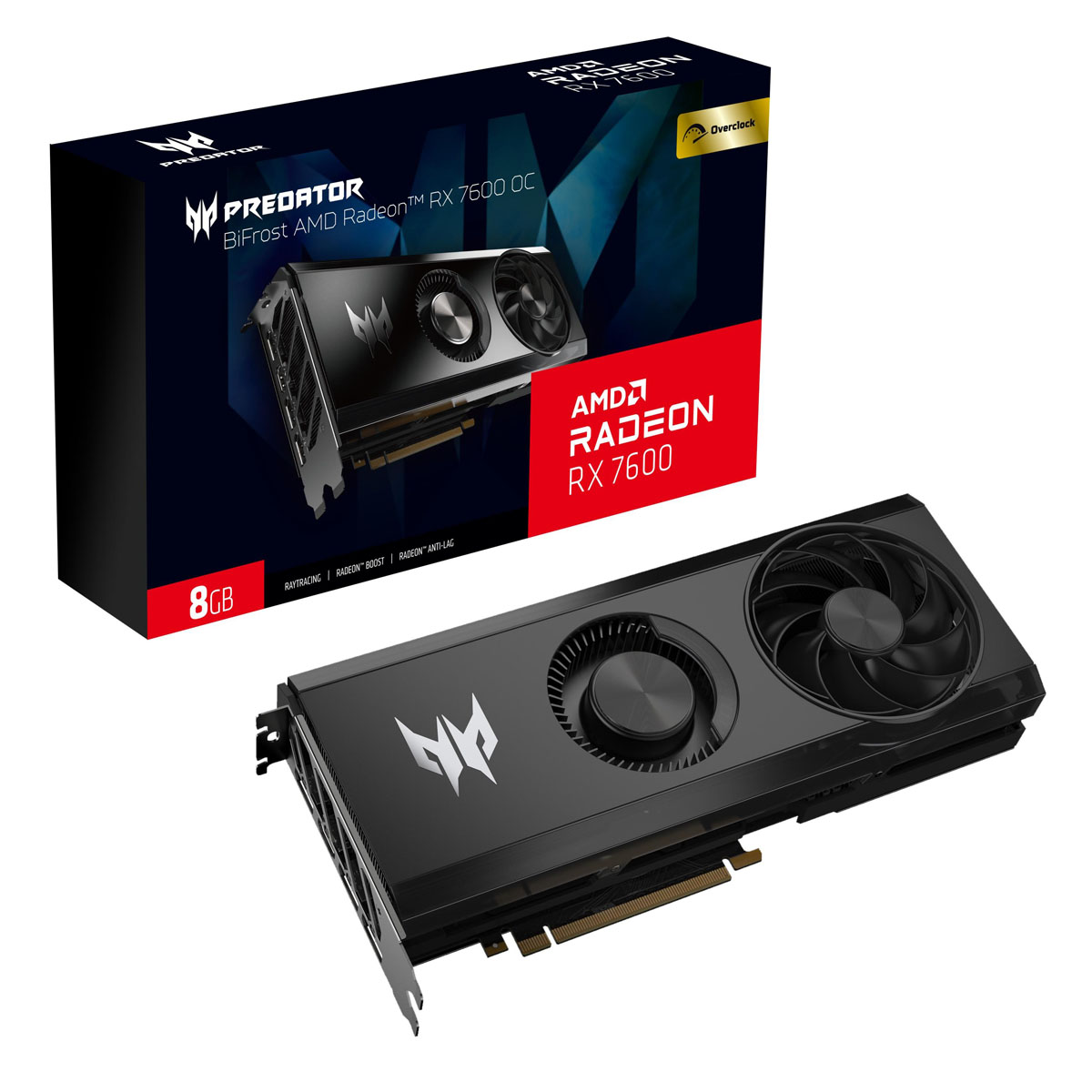 ACER Predator BiFrost AMD Radeon RX 7600 OC B-Ware - 8GB GDDR6, HDMI, 3x DP