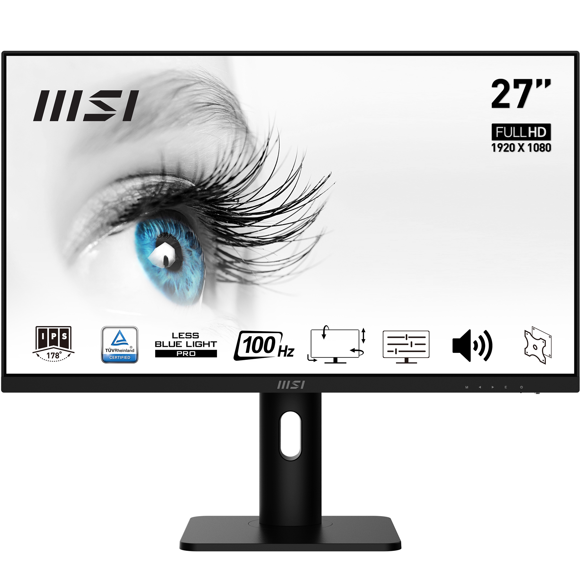 MSI PRO MP273APDE Office Monitor - IPS, 100Hz, DP, HDMI B-Ware Pivot, Höhenverstellung