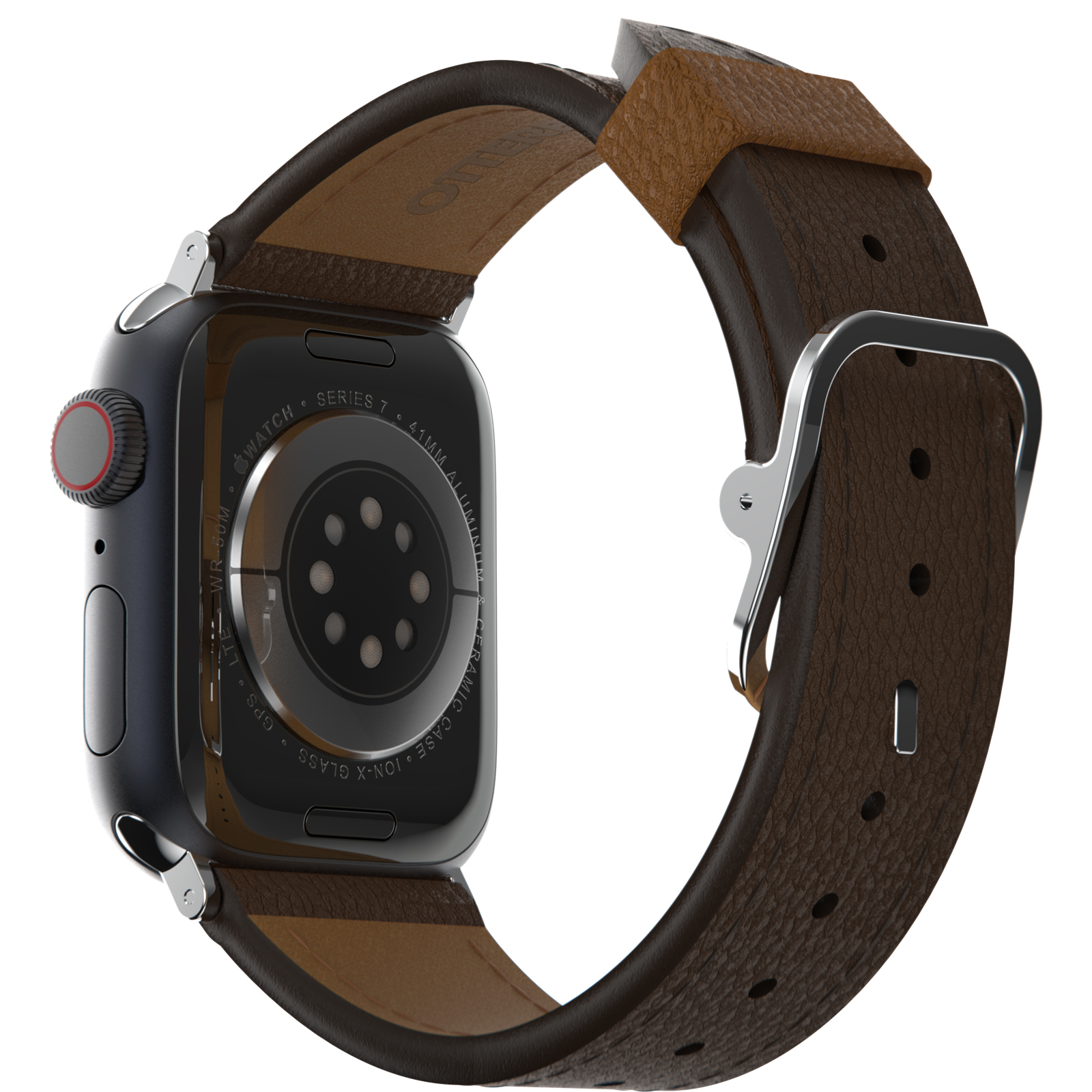 OtterBox Symmetry Cactus Leather Watch Band Apple Watch 41/40/38mm - braun - Armband - Smart Wearable Accessoire Band