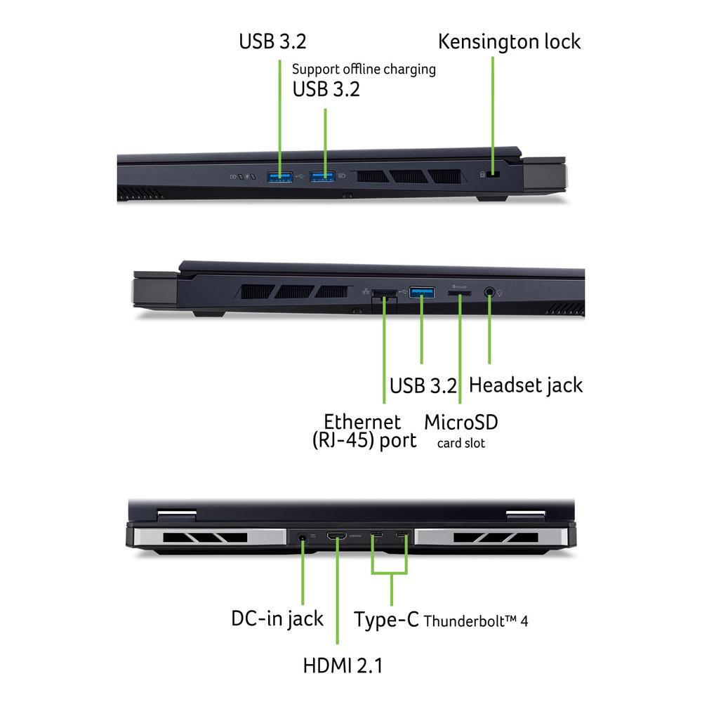 Acer Predator Helios Neo 16 Gaming  (PHN16-72-74XC) 16" WUXGA IPS 165 Hz, Intel i7-14650HX, 16GB RAM, 1TB SSD, GeForce RTX 4060, Windows 11 Home Notebooks Produkt Bild 3