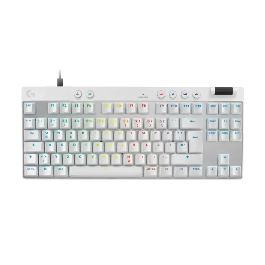 Logitech Gaming PRO X TKL RAPID Gaming Tastatur kabelgebundene Gaming Tastatur mit magnetischen Switches, weiß