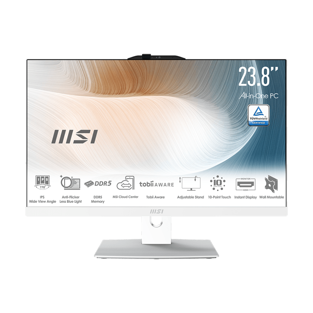 MSI Modern AM242TP 1M-1207DE All-in-One weiß 23.8" (60,5cm) FHD Touch Display, Intel Core i5-120U, 16GB RAM, 512GB M.2 S...