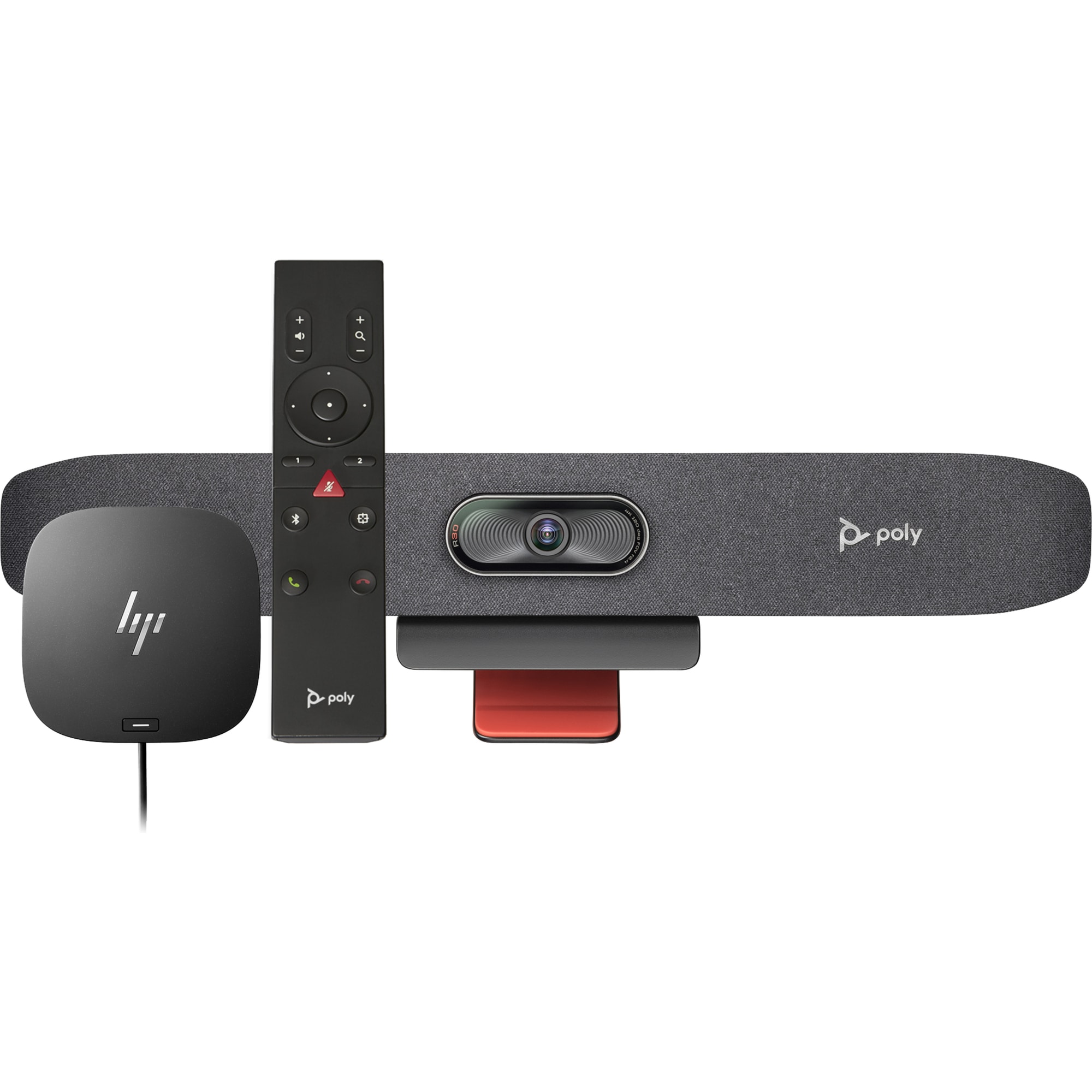 Poly Studio R30 USB-Videobar, Fernbedienung und HP Dockingst. G5 4K-Kamera, 120-Grad-Sichtfeld, Plug & Play Videokonfere...