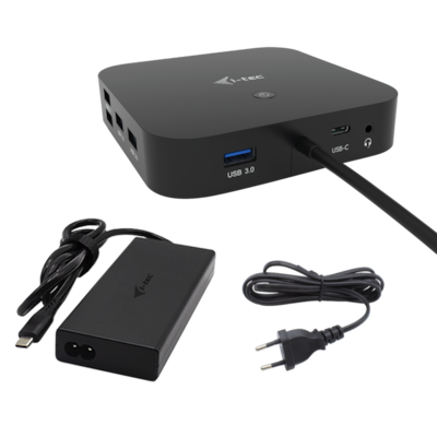 i-tec USB-C HDMI Dual DP Docking Station mit Power Delivery 100 W + i-tec Universal Charger 100 W