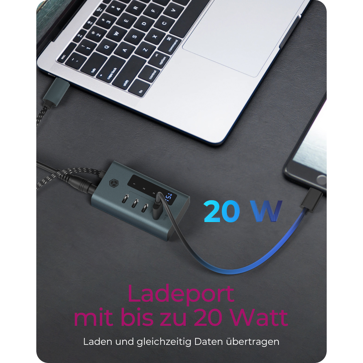 ICY BOX IB-HUB1454-C31 4-Port Hub mit USB 3.2 Gen 2 Type-C® Dockingstation Produkt Bild 4
