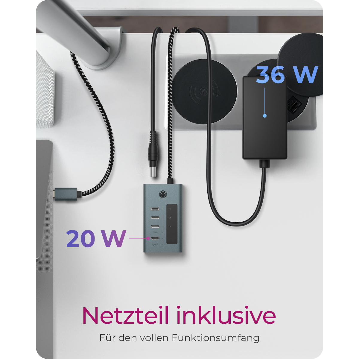 ICY BOX IB-HUB1454-C31 4-Port Hub mit USB 3.2 Gen 2 Type-C® Dockingstation Produkt Bild 7