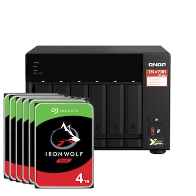 QNAP TS-673A-8G 72TB IronWolf NAS-Bundle NAS inkl. 6x 12TB Seagate IronWolf 3,5 Zoll SATA Festplatte