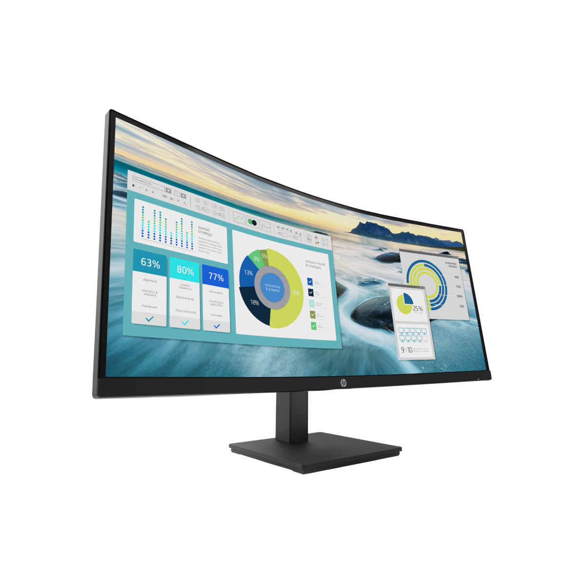 HP P34hc G4 Office Monitor - Curved, USB-C B-Ware Displays Produkt Bild 2