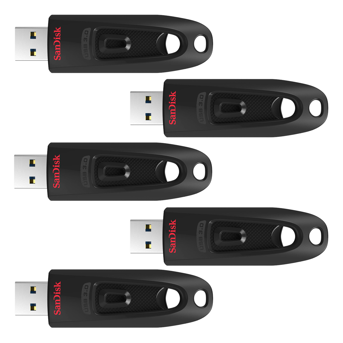 SanDisk Ultra USB-Stick 16GB 5er Pack Slider, bis zu 100 MB/s, USB 3.2 Gen 1x1 (5 Gbit/s)