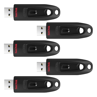 SanDisk Ultra USB-Stick 16GB 5er Pack Slider, bis zu 100 MB/s, USB 3.2 Gen 1x1 (5 Gbit/s)