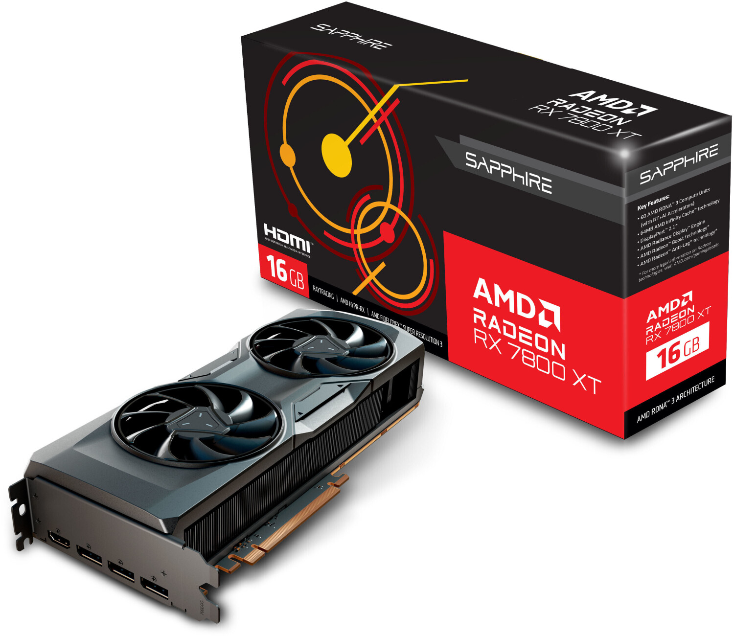 Sapphire Radeon RX 7800XT Gaming B-Ware - 16GB GDDR6, HDMI, 3x DP
