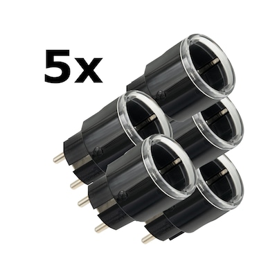 5x Shelly Plug S Gen3 Matter schwarz Bundle - kleiner smarter Stecker mit Bluetooth-Konnektivität und Leistungsmessung /...