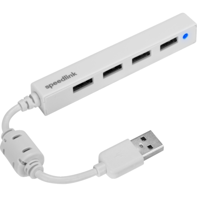 Speedlink SNAPPY SLIM USB Hub, 4-Port, USB 2.0, Passiv, Weiß